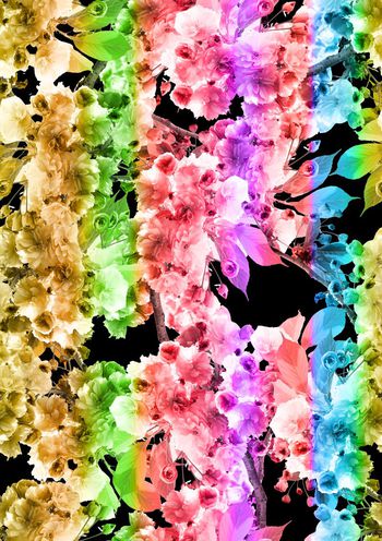 471953-欧美流行时尚渐变色乱花抽象花卉印花