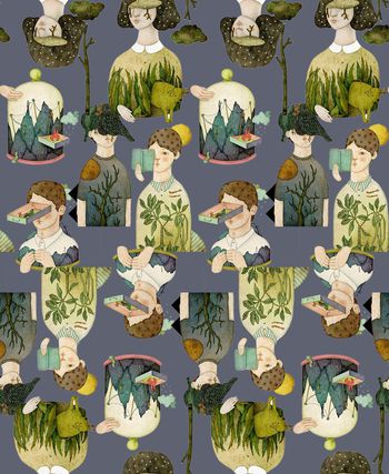 472077-复古时尚趣味植物人物秋冬华亿平台