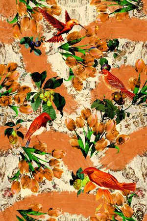 热带植物印花华亿平台图片