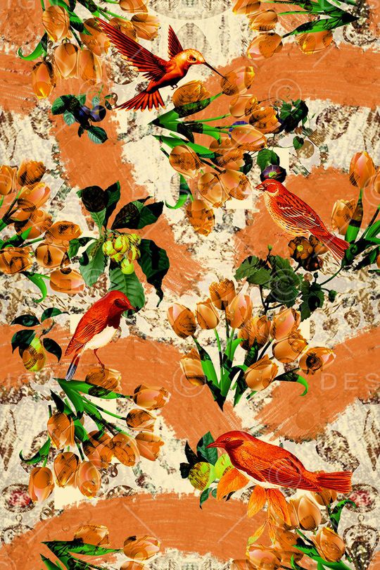 热带植物印花华亿平台图片