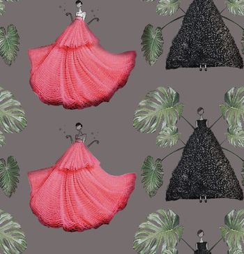 472219-时尚复古巴蕉叶时装华亿平台