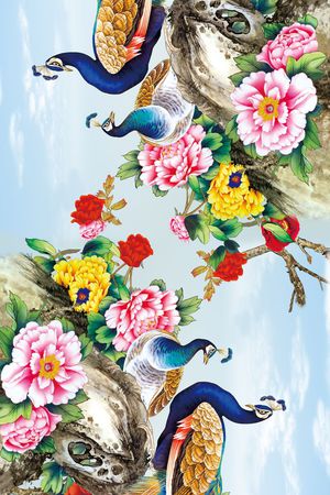 中国风印花华亿平台图片