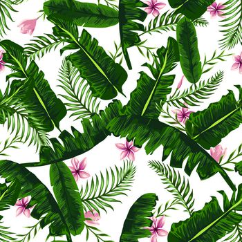 472602-写实复古热带丛林树叶花卉男装女装