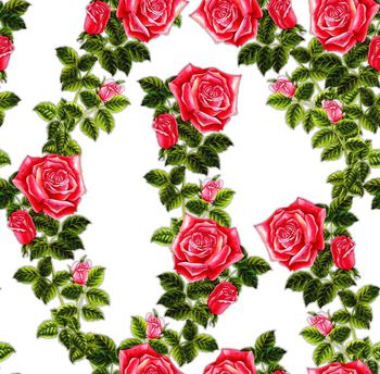 472613-大牌流行时尚手绘黑底玫瑰花花卉印花