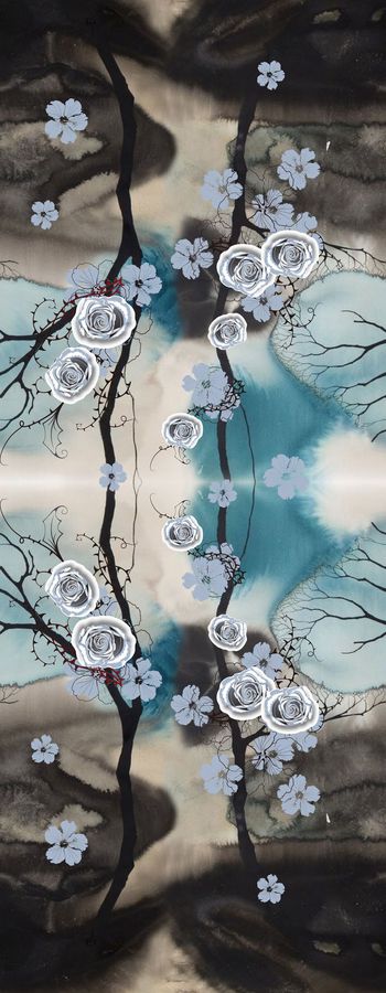 472790-简约 花卉 树木  丝巾 系列