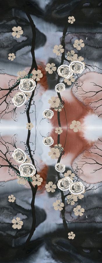 472792-简约 花卉 树木 窗帘 丝巾 系列