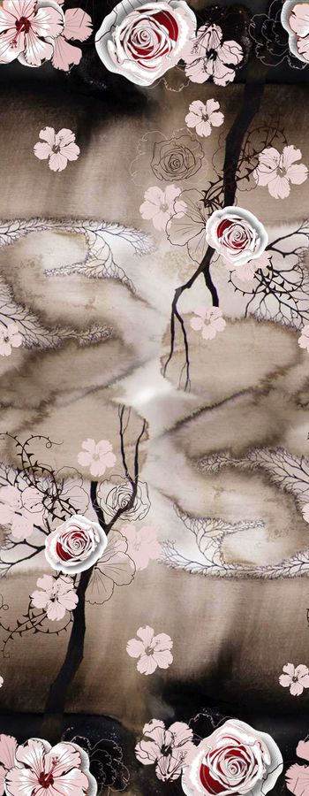 472793-简约 花卉 树木 丝巾 系列 