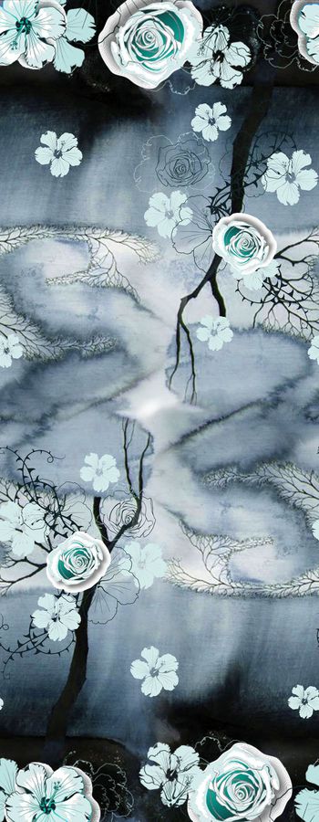 472794-简约 花卉 树木 窗帘 丝巾 系列