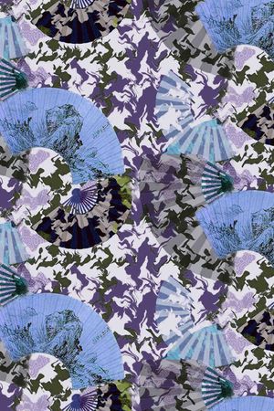 扇子 条纹印花华亿平台图片