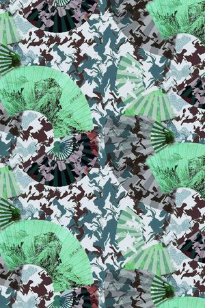 扇子 条纹印花华亿平台图片