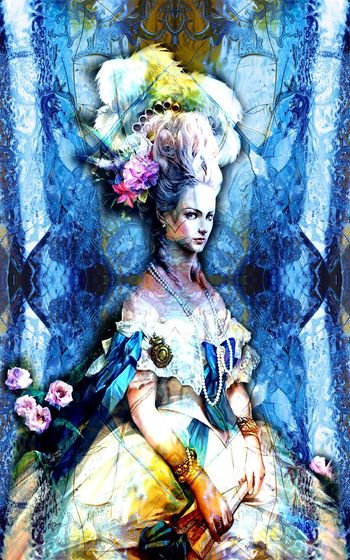 472895-欧美流行时尚手绘水墨宫廷人物定位印