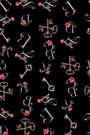 花卉组合印花华亿平台图片