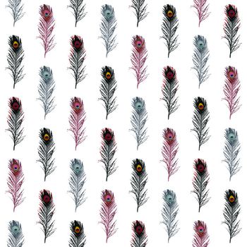 473051-渐变彩色羽毛服装数码印花