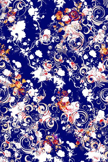 473312-休闲时尚 抽象 水彩  花卉  民