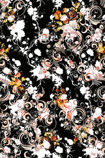 473313-休闲时尚 抽象 水彩  花卉  民