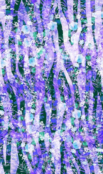 473315-炫彩 花卉组合 动物皮毛  服装面