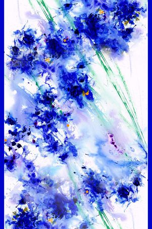 抽象油画花卉印花华亿平台图片