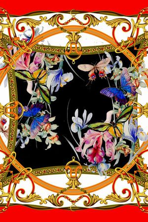 蝴蝶印花华亿平台图片