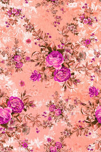 473376-时尚 简约 花卉 组合 服装 面料