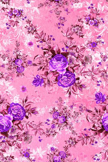 473377-时尚 简约 花卉 组合 服装 面料