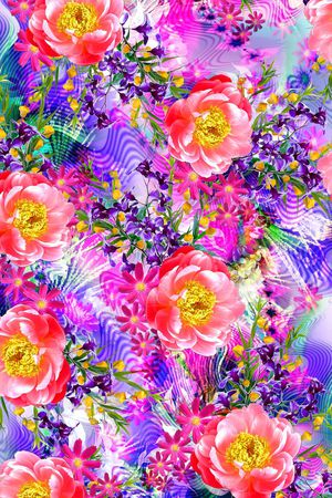 抽象几何底纹印花华亿平台图片