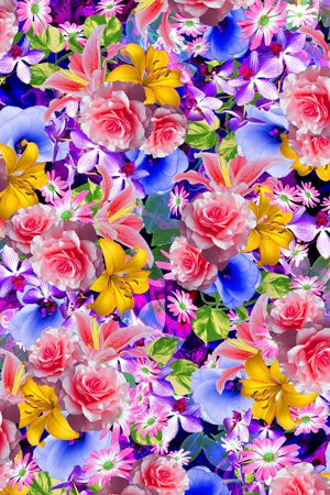 写实花卉印花华亿平台图片