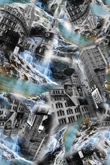 473416-自然山水风景城市欧式建筑混搭