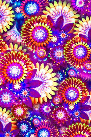 抽象几何花卉印花华亿平台图片