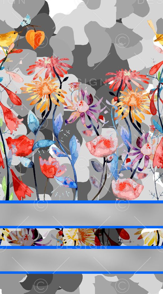 手绘花卉印花华亿平台图片