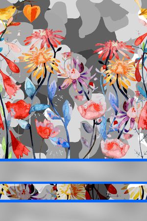 手绘花卉印花华亿平台图片