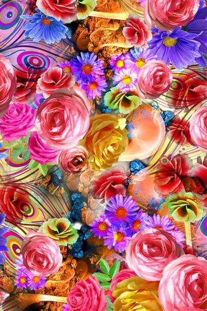 抽象炫彩底纹印花华亿平台图片