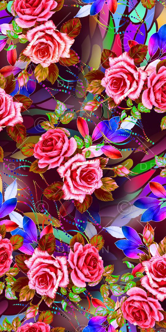 抽象几何炫彩底纹印花华亿平台图片