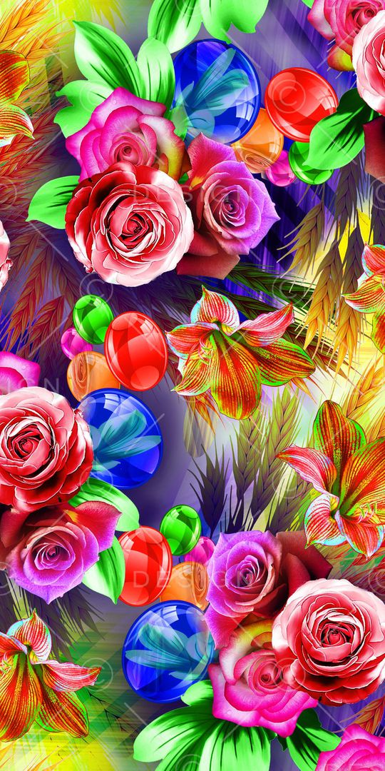 立体花卉印花华亿平台图片