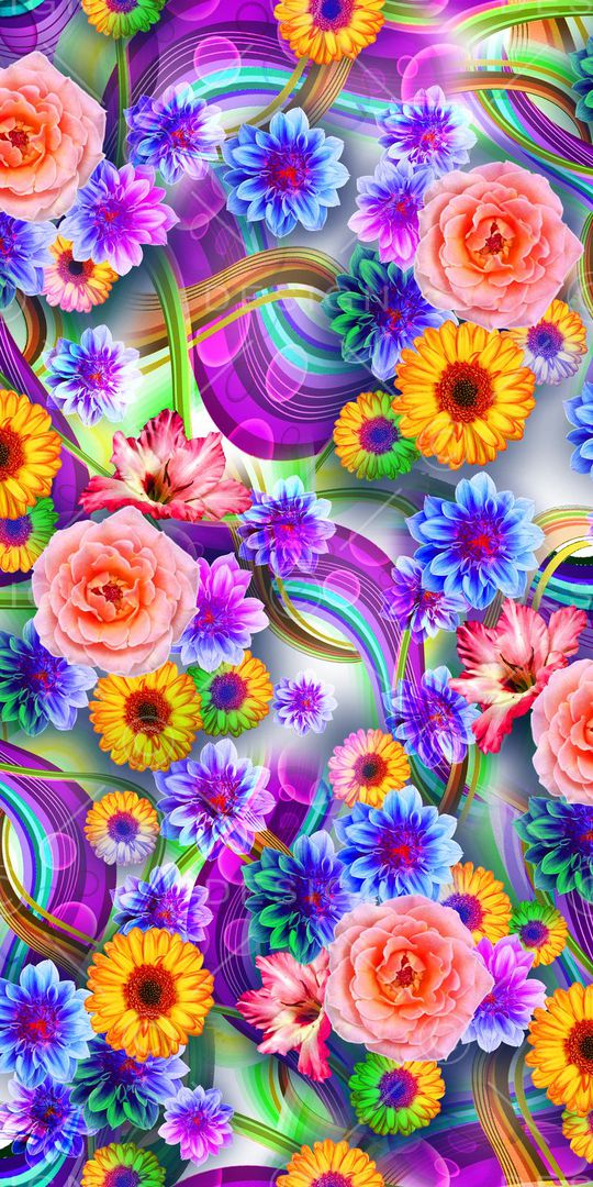 抽象几何炫彩底纹印花华亿平台图片