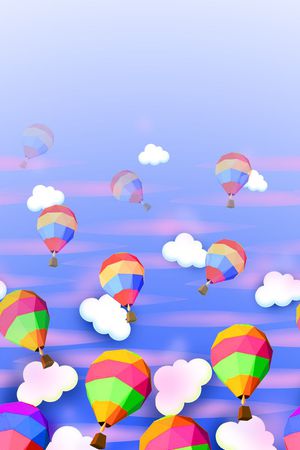 气球 云彩印花华亿平台图片