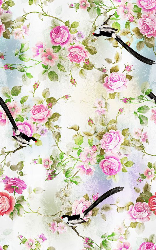 玫瑰花印花华亿平台图片