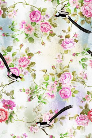 玫瑰花印花华亿平台图片