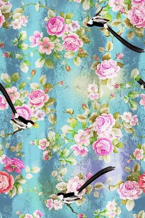 玫瑰花印花华亿平台图片