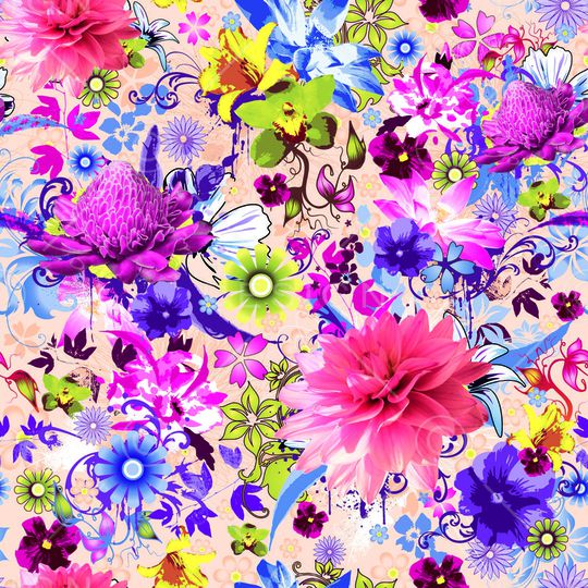 花卉印花华亿平台图片