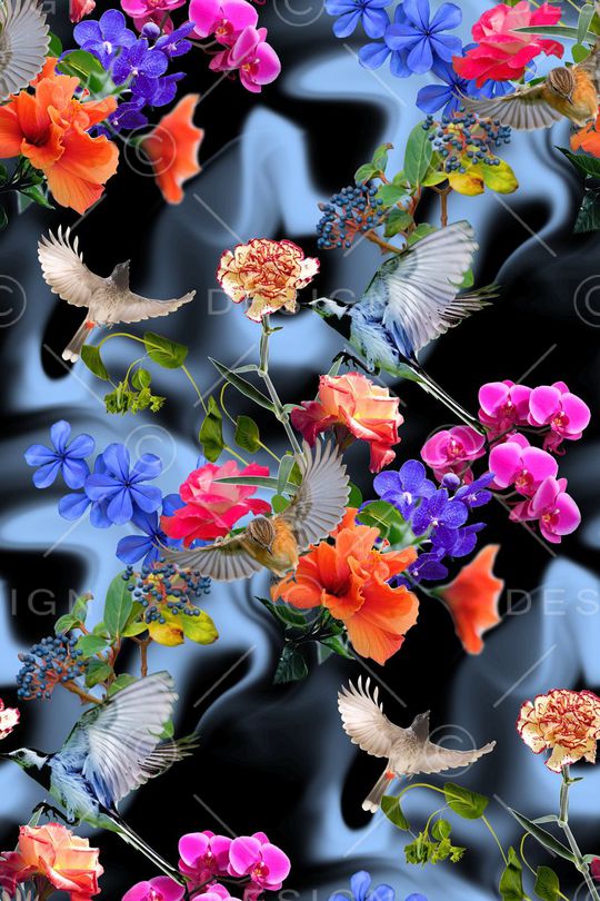 花卉印花华亿平台图片