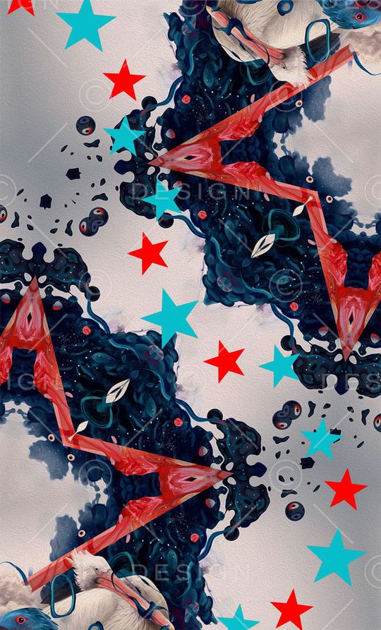 几何五角星印花华亿平台图片