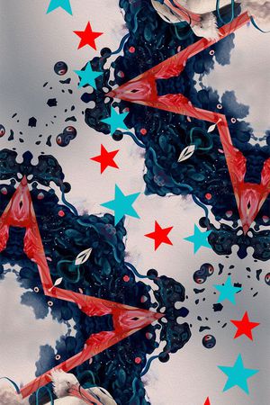 几何五角星印花华亿平台图片