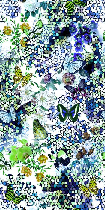 473813-时尚 琉璃 蝴蝶 花卉  组合 女