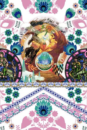 欧式图案印花华亿平台图片