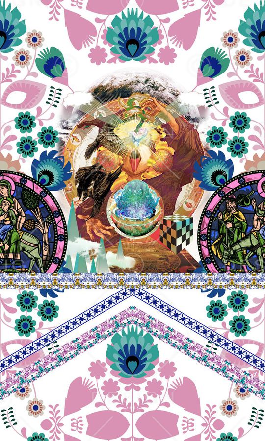 欧式图案印花华亿平台图片