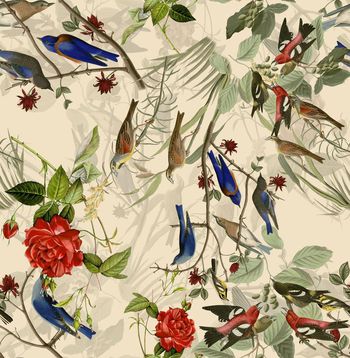 474069-复古花鸟图