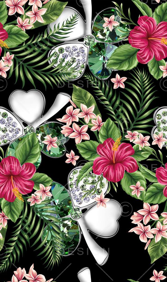 观叶植物印花华亿平台图片