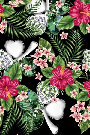 观叶植物印花华亿平台图片