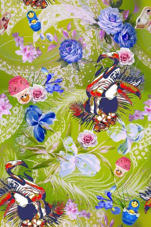 花卉印花华亿平台图片