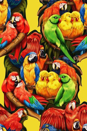 热带风情印花华亿平台图片